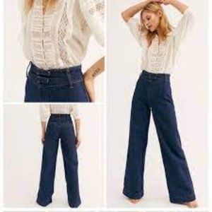 Free People Big Bell Wide Leg Jeans 100% Cotton